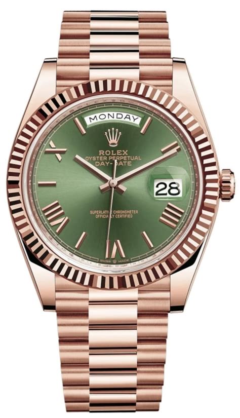 rolex day date olive green dial 60th anniversary everose 2021